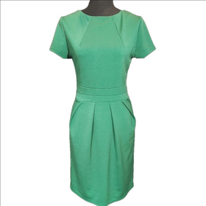ACEVOG HUNTER GREEN SHORT SLEEVE DRESS